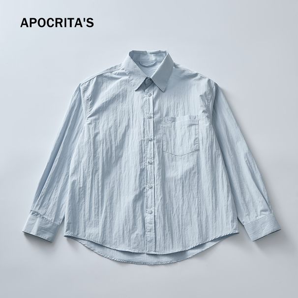 Men's Clothing New Spring Business Casual Shirt Men's High End And Cool Loose Solid Color Long Sleeved Shirt_viptrois.com