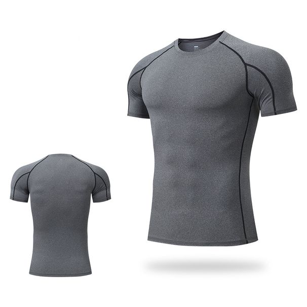 Men's Clothing Men's Pro Tights Short Sleeves Sports Running Training Clothes Basketball Fitness Clothes Quick Drying Short Sleeved T Shirt_viptrois.com