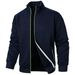 Pure New Colorful Zipper Stand Collar Jacket Men's Casual Jacquard Cardigan Sweatshirt_viptrois.com