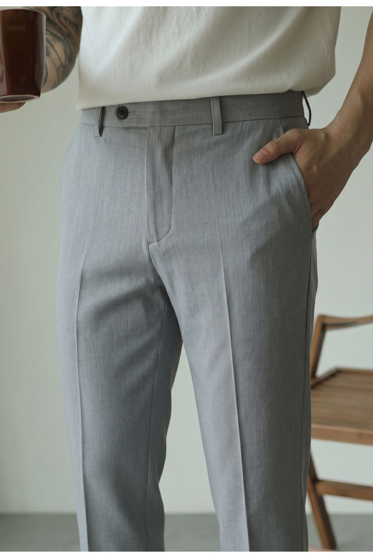 Men's Clothing Ultra Thin Men's Business Formal Trousers Summer Breathable Non-Iron Wrinkle Free For Formal & Casual_viptrois.com