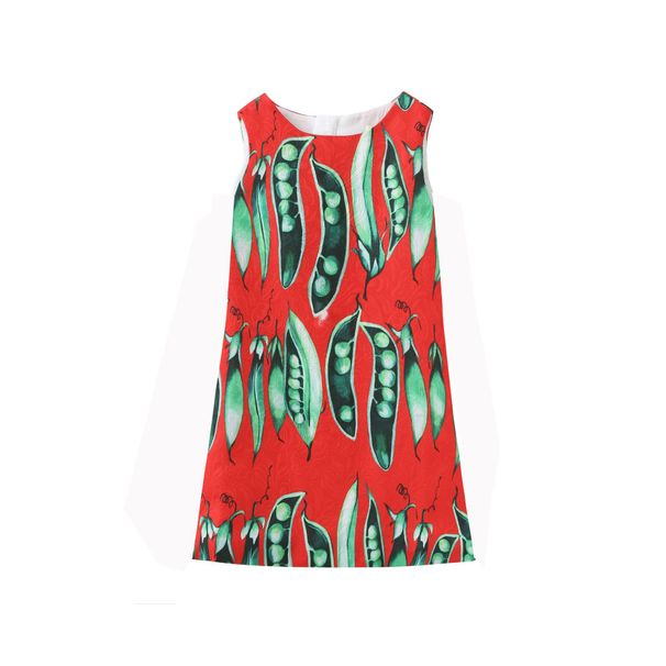 New Children's Skirt Girls' Knife Bean Print Vest Skirt Baby Sleeveless Dress_viptrois.com