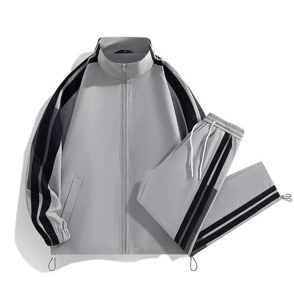 Casual Sports Suit For Men, Spring 2025 New Fashion Trend, Paired With A Two-Piece Loose Jacket Men's Coat_viptrois.com