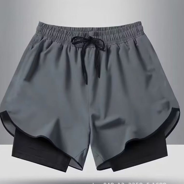 Men's Clothing New Two Piece Sports Trousers Men's Quick Drying Elastic Basketball Training Summer New Thin Fitness Running Casual Pants_viptrois.com