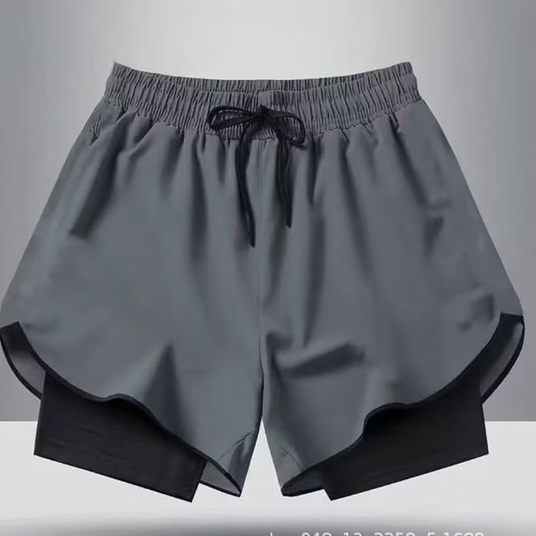 Men's Clothing New Two Piece Sports Trousers Men's Quick Drying Elastic Basketball Training Summer New Thin Fitness Running Casual Pants_viptrois.com