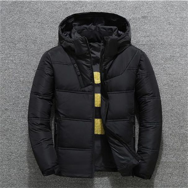 Fashion Wintercoat Youth/Men White Eider Down Pure Color Long Sleeve Thicken Warm Zipper Hooded Down Jacket M-5XL_viptrois.com