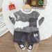 Boys' Summer 2025 New Small And Medium Sized Children's Wear Casual Short Sleeved Shorts Two Piece Set Trendy_viptrois.com