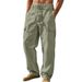 Plus Size Men's Casual Sports Trousers Breathable Loose Straight Leg Multi Pocket All Season Workwear For Outdoor_viptrois.com