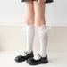 Kid's Clothing Girls' mid tube socks spring and autumn thin children's over the knee bow stockings little girls half calf pile socks_viptrois.com
