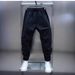 Spring Summer Men's Patchwork Jogger Pants Elastic Waist Slim Fit Embroidered Solid Color Casual Trousers Trendy Versatile_viptrois.com
