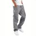 Men's Clothing Exclusively Workwear Trousers Men's Sports Solid Color Drawstring Multi Pocket_viptrois.com