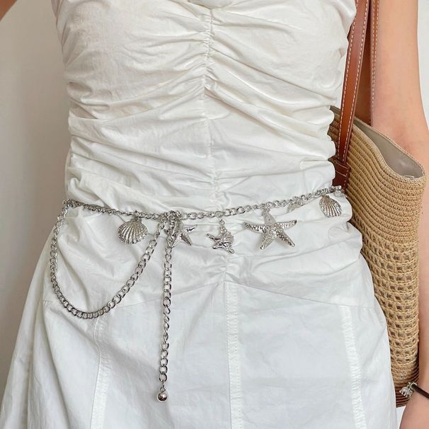 Bohemian Starfish Tassel Waist Chain Niche Vacation Style Versatile Belt Fashionable Elegant High-end Accessories For_viptrois.com