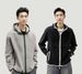 Men's Color-Block Fleece Hoodie – Winter-Ready Zip-Up With Thermal Lining & Side Pockets (M-XXXL, 320GSM Polyester, Windproof)_viptrois.com