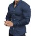 Men's Clothing Long Sleeved Shirt Printing Business Casual Non Iron Solid Color Lapel Shirt_viptrois.com