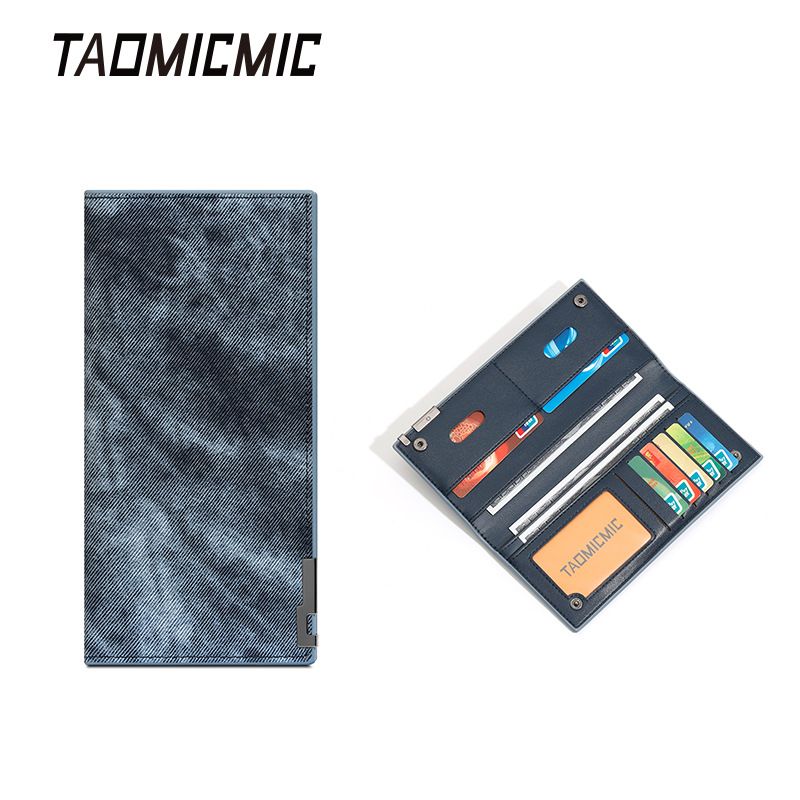 Men's Long Wallet, Stylish Bifold Wallet, Slim Credit Card Wallet, Zipper Coin Pocket_viptrois.com