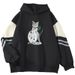 2024 Spring And Autumn New Color Block High-End Cute Cat Cool Internet Celebrity Long Sleeve Sweatshirt_viptrois.com