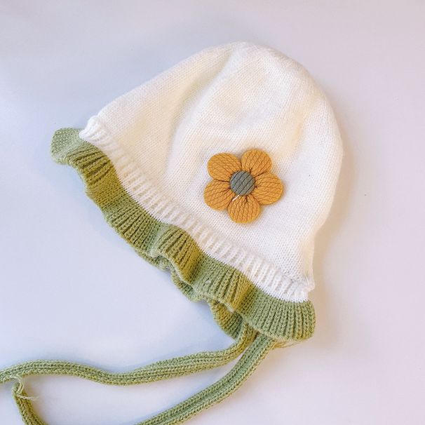 Kids'hats Ear-protection hat Autumn and winter cotton baby girl lace princess hat wool wool bun hat_viptrois.com