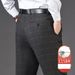 Autumn And Winter Woolen Velvet Trousers Men's Straight Thickened Trousers Loose Straight Business Casual Black Non Iron Suit Trousers Men_viptrois.com