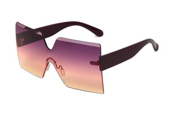 Two Circles Frameless One Piece Sunglasses Women's Street Shooting Same Style Glasses Large Frame One Piece Glasses_viptrois.com