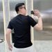 Summer Ice Silk T-shirt For Men: Fashionable, Form-fitting, Versatile, Elastic, Rhinestone, Breathable, Knitted Short-sleeved T-shirt_viptrois.com