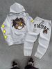 New American Retro Washed Long Sleeved Hooded Shirt Loose Casual Trousers Fashionable Japanese Sweater Suit_viptrois.com