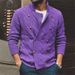 2026 European-USA Style Knitwear Cardigan Outerwear Men Acrylic Half High Collar Pure Color Double-Breasted Long Sleeve Slim Sweater_viptrois.com