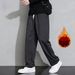 Fleece Straight-leg Loose Sweatpants For Men In The Autumn Korean Style, Featuring A Fashionable And Simple Drape_viptrois.com