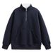 Pure Pure American Style Heavyweight Stand Collar Sweatshirt For Men, Autumn Winter New Trendy Brand, Solid Color Casual Loose Fit_viptrois.com