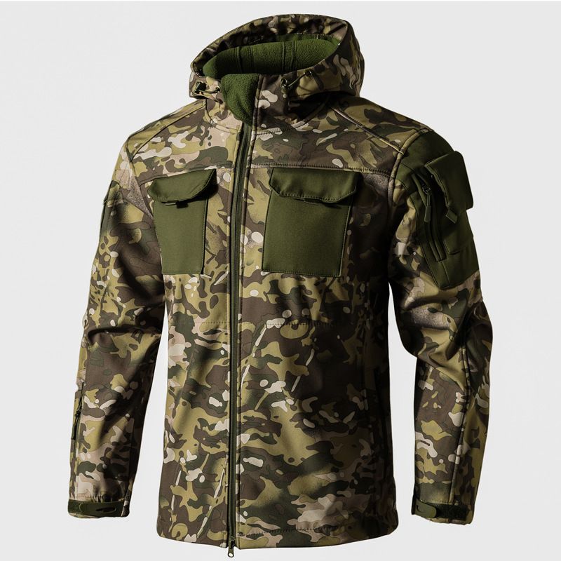 Men's Clothing Men's Style Tactical Windbreaker Outdoor Military Jacket Waterproof Hooded Warm Thickened Mountaineering Suit_viptrois.com