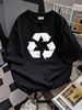 Vintage Recycle Logo Unisex Cotton T-Shirt Casual Streetwear Stretched Summer Slightly Soft Homme Comfortable Versatile Graphic Breathable Fashion_viptrois.com