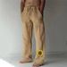 Men's Clothing New Mid Waist Printed Loose Casual Cotton And Linen Trousers_viptrois.com