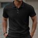 Men's Heavyweight Jacquard Polo Shirt - Solid Color Lapel Design (Summer Outdoor & Casual Wear)_viptrois.com