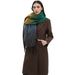 Unisex Women's shawl with floral gradient fringed scarf_viptrois.com