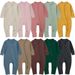 Soft Bamboo Fiber Baby Onesie With Double Zipper & Cuffed Hands/Feet – Long Sleeve Unisex Infant Pajamas For Newborns (0-24M)_viptrois.com