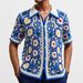 Men's Clothing Ethnic Style Crochet Sweater Summer Short Sleeved Polo Shirt_viptrois.com