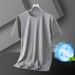 Ice Silk Modal Short-sleeved T-shirt For Men, Summer Thin Quick-drying Plsize Men's Top, Casual Half-sleeved Base Shirt_viptrois.com