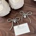 Ins Silver Bead Bow Heart Shoe Buckle Fashionable All Match Shoe Pendant Niche Shoelace Buckle Shoe Accessories_viptrois.com