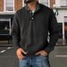 Unisex Vintage Button-Detail Fleece Hoodie – Oversized Euro Retro Pullover (Army Green/Black/Navy) – Cozy & Streetwise For Urban Explorers (M-4XL)_viptrois.com