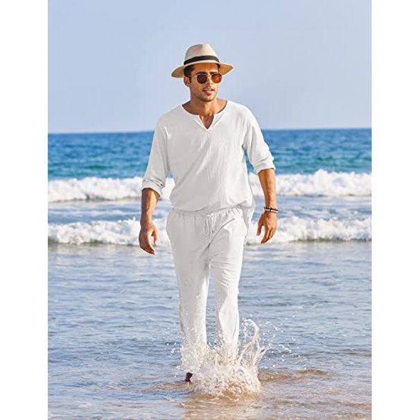 Men's Clothing Casual Solid Color Pocket Elastic Cotton And Linen Suit_viptrois.com