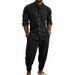 Men's Long Sleeved Linen Shirt Suit Casual Style For Spring And Summer Old Money Trousers_viptrois.com