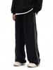 Men's Clothing Sports Casual Pants Retro Sweatpants Trend Straight Loose Wide Leg Trousers_viptrois.com