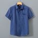 Men's Clothing Retro Casual Thin Short Sleeve Loose Cotton And Linen Shirt_viptrois.com