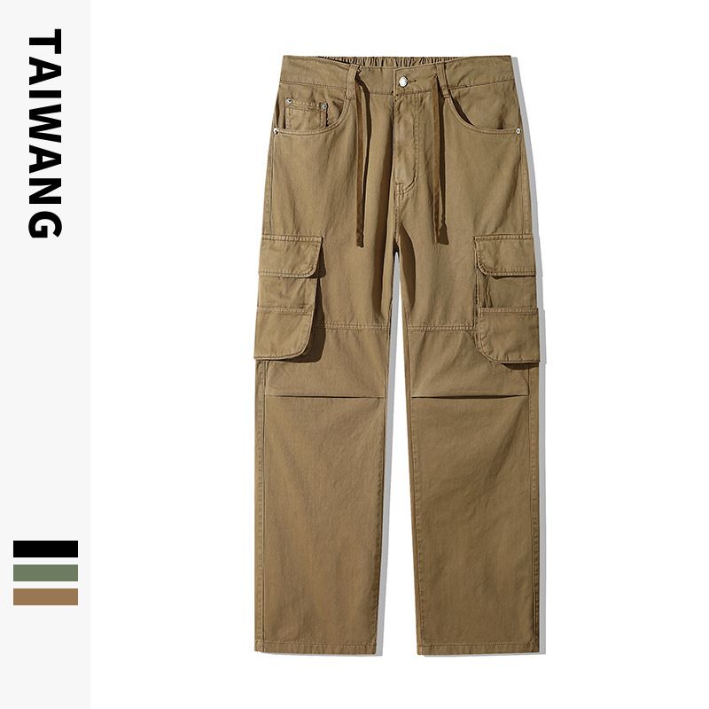 Men's Clothing Fashionable brand casual pants men 2024 autumn and winter men's clothing ready to dye trousers simple loose cotton pants men_viptrois.com