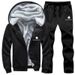 Men's Fleece-Lined Hoodie & Jogger Set | Winter Warm Tracksuit | Plus Size 8XL Available (Gray/Black/Navy, M-8XL)_viptrois.com