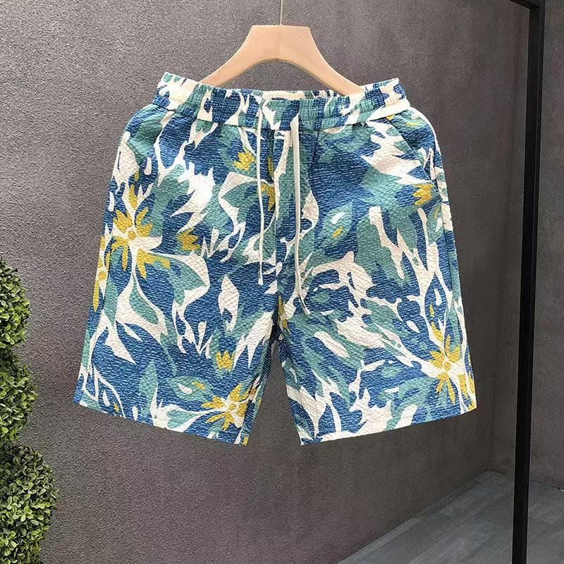 Men's Trendy Printed Shorts Summer Thin Style Casual Sports Beach Five Point Pants Suitable For Wearing Outside_viptrois.com