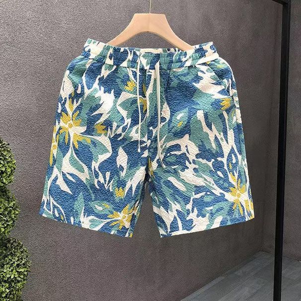 Men's Trendy Printed Shorts Summer Thin Style Casual Sports Beach Five Point Pants Suitable For Wearing Outside_viptrois.com