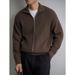Men's Casual Zip-Up Knit Cardigan - Lightweight Loose Fit Pullover Sweater For Spring & Autumn_viptrois.com