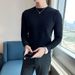 1 Sweater For Men, Thickened Round Neck Pullover, Jacquard High-Quality Sweater, Slim Fit Stretch Knitted Top Wholesale_viptrois.com