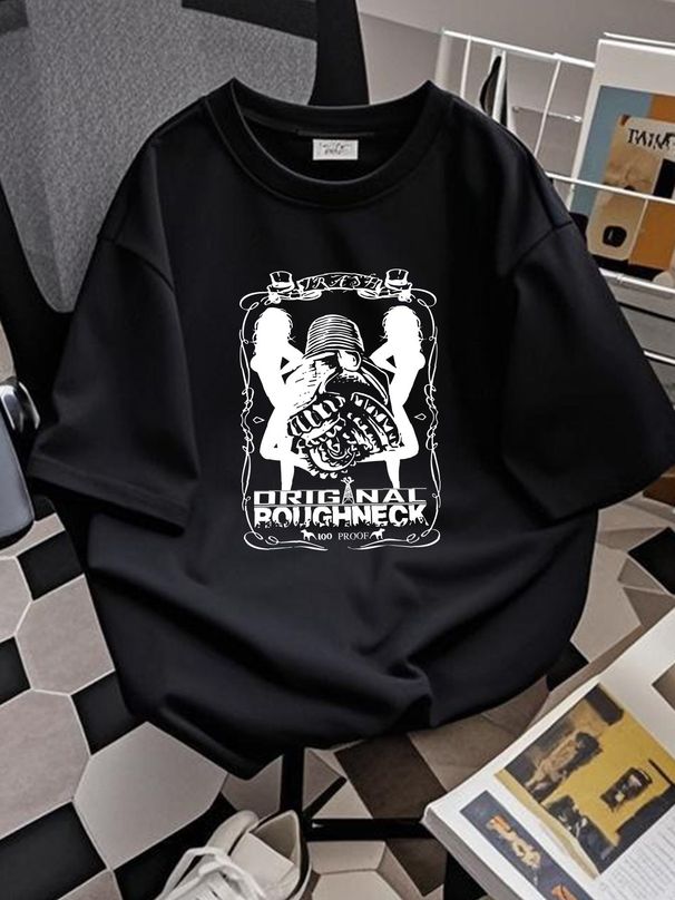 Original Roughneck Oilfield Tee T-shirt Versatile Summer Stylish Comfortable Top For Everyday Wear Unisex Breathable Slightly Casual Graphic_viptrois.com