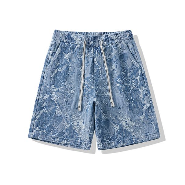 Men's Clothing Denim Shorts Summer New High Street Loose Personality Trend Straight Beach Pants Shorts_viptrois.com