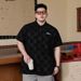 A Plate-sized Man Fills A Short-sleeved Short-sleeved Checkered Polo Shirt With A New Summer Trend. A Fat Man Adds A Plate-sized Top_viptrois.com